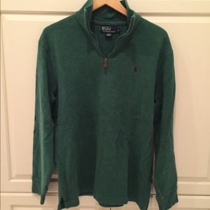 Mens green quarter zip sweater Clearance