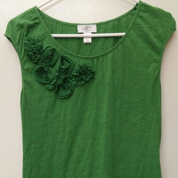 Green top with flower detail