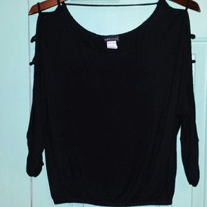 Black Cold Shoulder Top