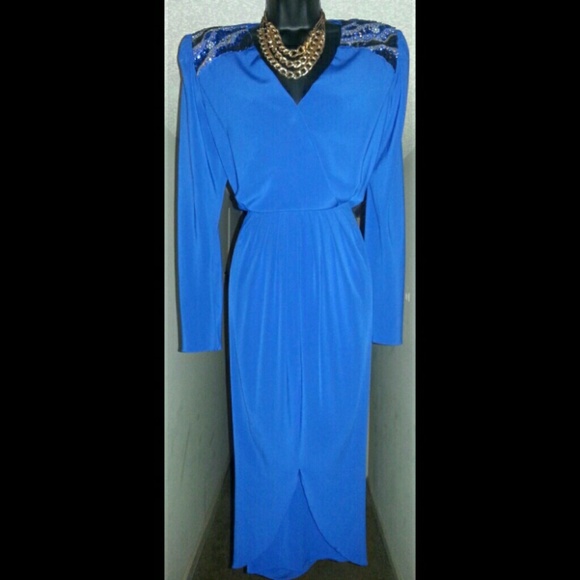 (SOLD) Blue Vintage Dress by Miss Elliette