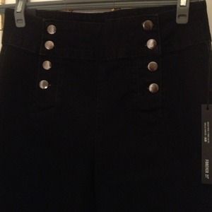 High Waisted Black denim sailor pants...forever 21