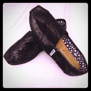 Toms glitter black women's shoe