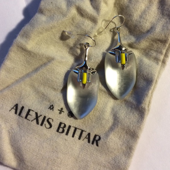 Alexis Bittar Lucite Liquid Metal Earrings