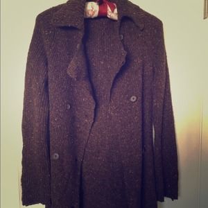 Express brown heather sweater coat
