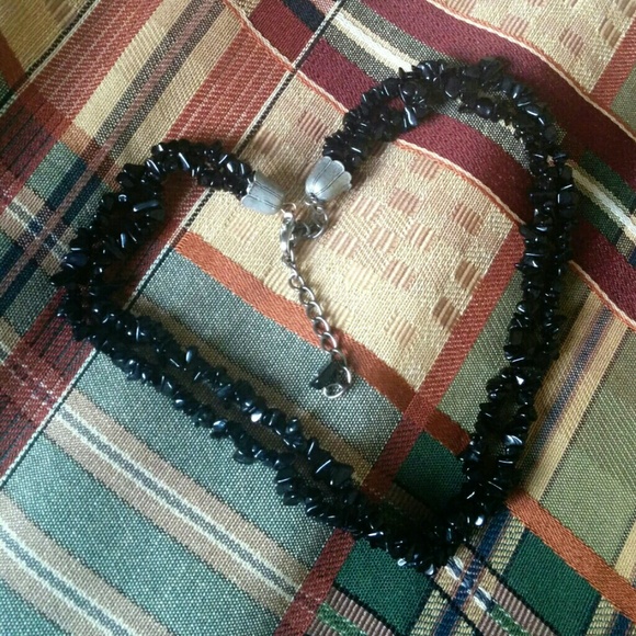 = Layered Two Strand Black Shell Necklace - Picture 3 of 3