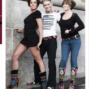 Zeyzani Mid Calf Peep Toe Stilettos