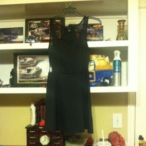 Mesh Black Skater Dress