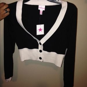 Half black and white cardigan