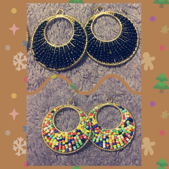 Beaded Hoop Earrings