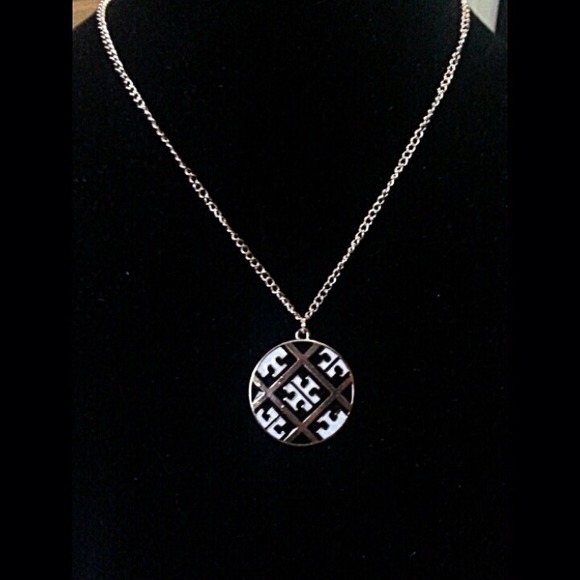 Black & White TB Charm Necklace