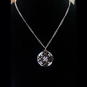 Black & White TB Charm Necklace