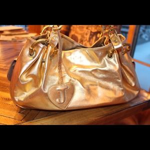 Juicy Couture Gold Leather Handbag