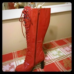 Beautiful red boots, NWOT - Offers welcome