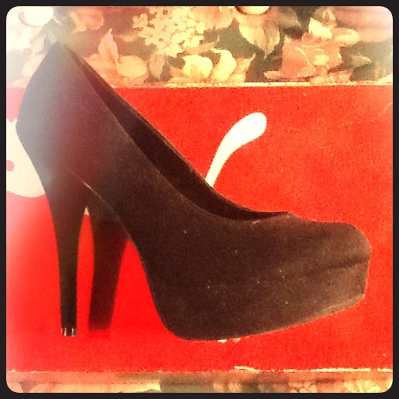 Black Suede Stiletto Heels - Picture 1 of 3