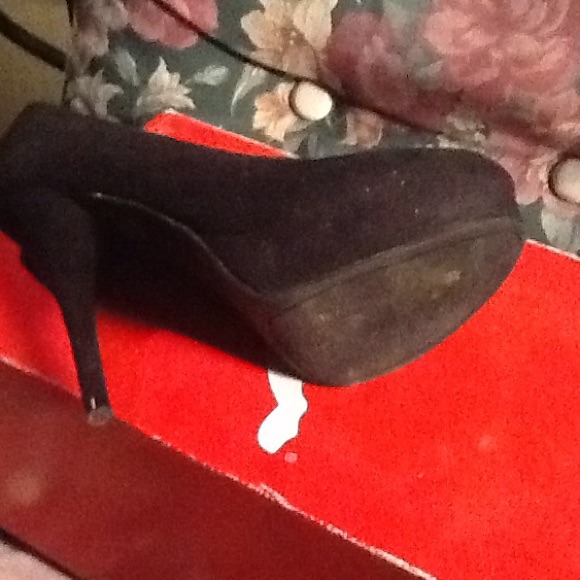 Black Suede Stiletto Heels - Picture 3 of 3