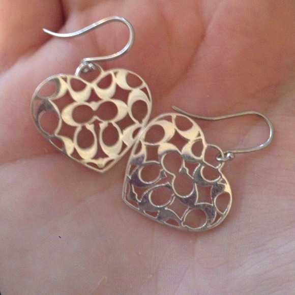 Coach silver signature C earrings
