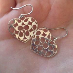 Coach silver signature C earrings