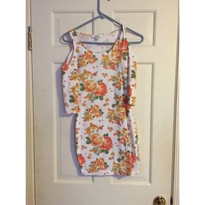 Floral cut out shoulder bodycon dress🌼🌸💐