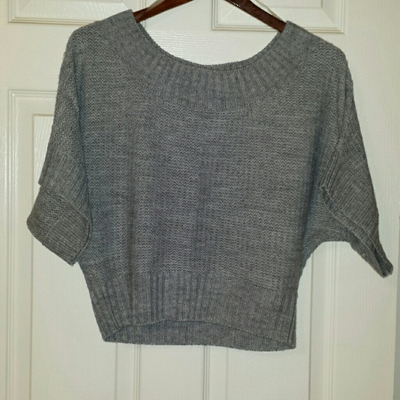 Short Sleeve Gray Sweater