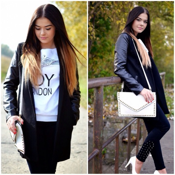 Zara Outerwear - Zara Leather Sleeve -M🎁