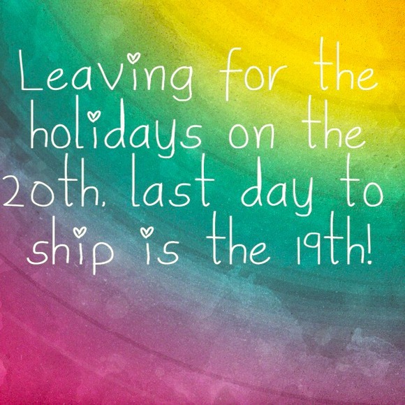 Shipping until Friday 19th!!!
