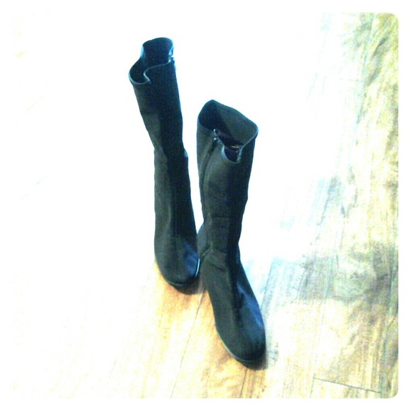 Tall Stretchy Black Boots Rare Sz 13 NEW w/o Box