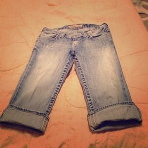 Big Star blue jean cuffed capris