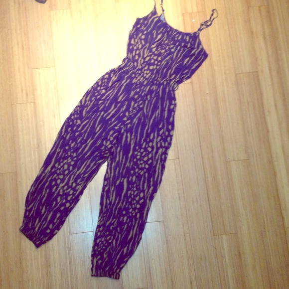 Purple Tribal Print Jumpsuit