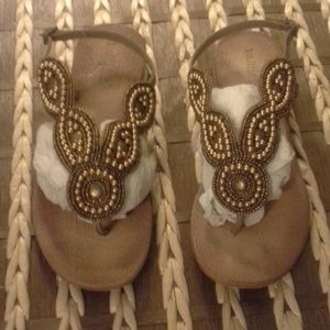 Tan/Brown Flat Sandals
