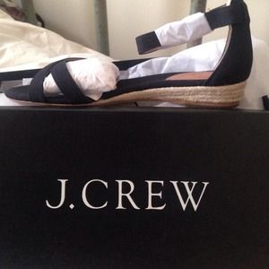 J Crew Marina canvas mini wedge espadrilles
