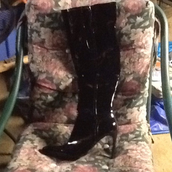 NIB Beautiful Black Patent OTK Stiletto Boots