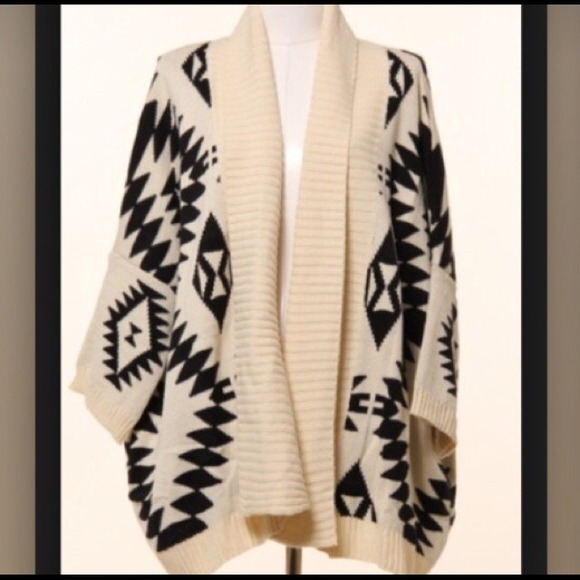 Aztec Oversized Open Cardigan