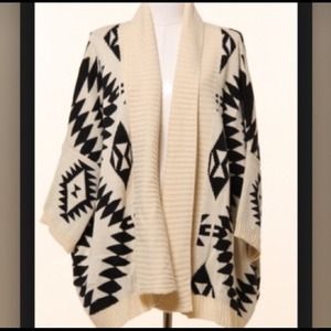 Aztec Oversized Open Cardigan