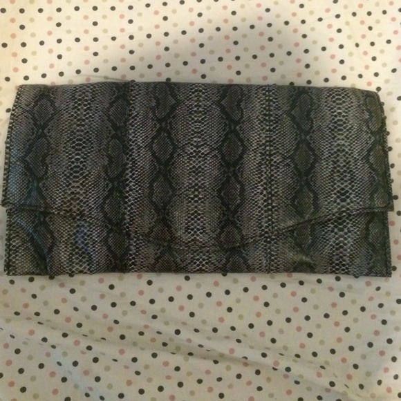 Faux snake skin clutch