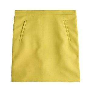 JCrew Zip Pocket Mini Skirt in Hthr Chartreuse