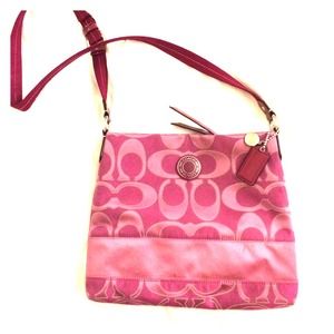 Medium pink coach over shoulder tote bag
