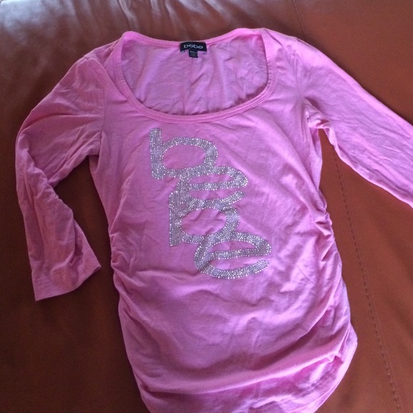 3/4 sleeve pink Bebe shirt
