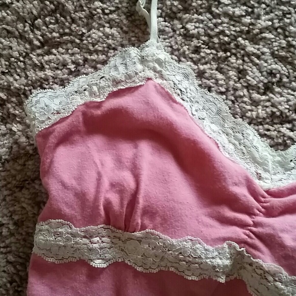 SOLD American Eagle Pink Laced Tank - Picture 3 of 4