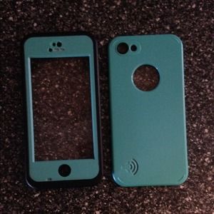 Teal waterproof iPhone 5C case