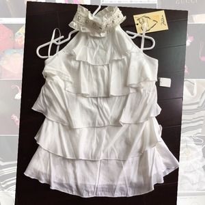 Pearl Ruffle Halter top