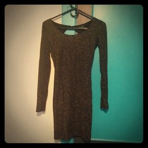 Black & Gold Long Sleeved Dress