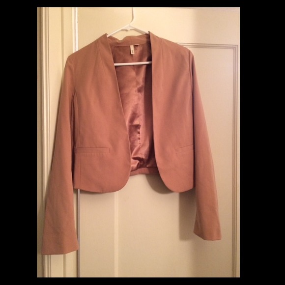 Frenchi cropped blazer blush pink mauve M