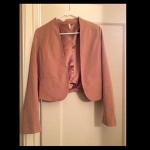 Frenchi cropped blazer blush pink mauve M