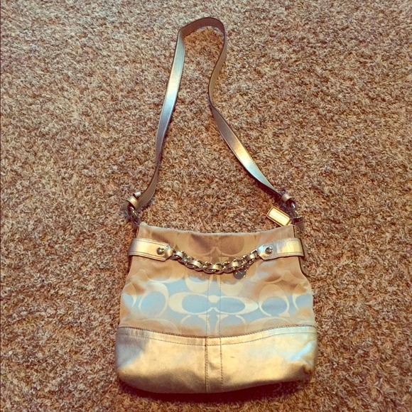 Authentic Silver Crossbody Coach purse! - Picture 1 of 3