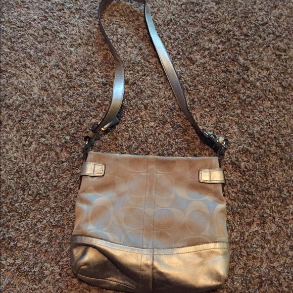 Authentic Silver Crossbody Coach purse! - Picture 2 of 3