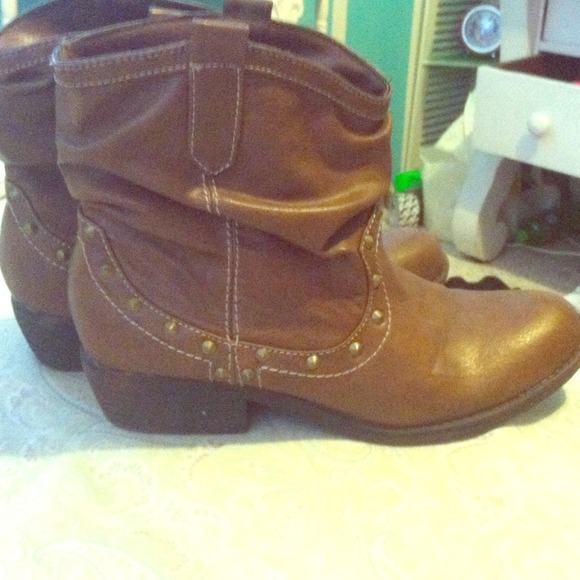 Cute studded ankle cowgirl boots