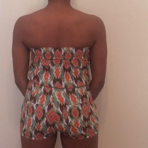 Strapless multicolored romper - Picture 2 of 2