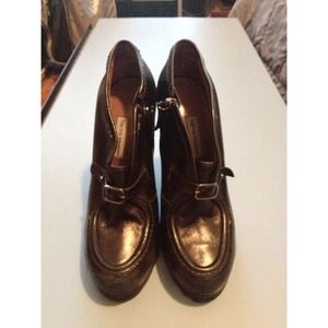 Tabitha Simmons black leather ankle booties