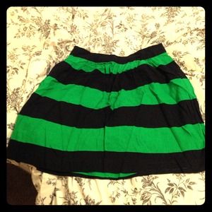 Adorable Navy and Green Striped Skirt!