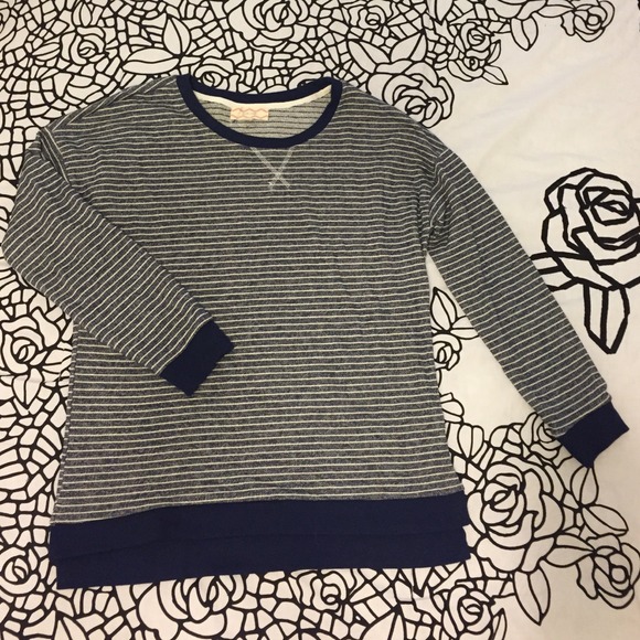 Pink Rose striped sweatshirt.